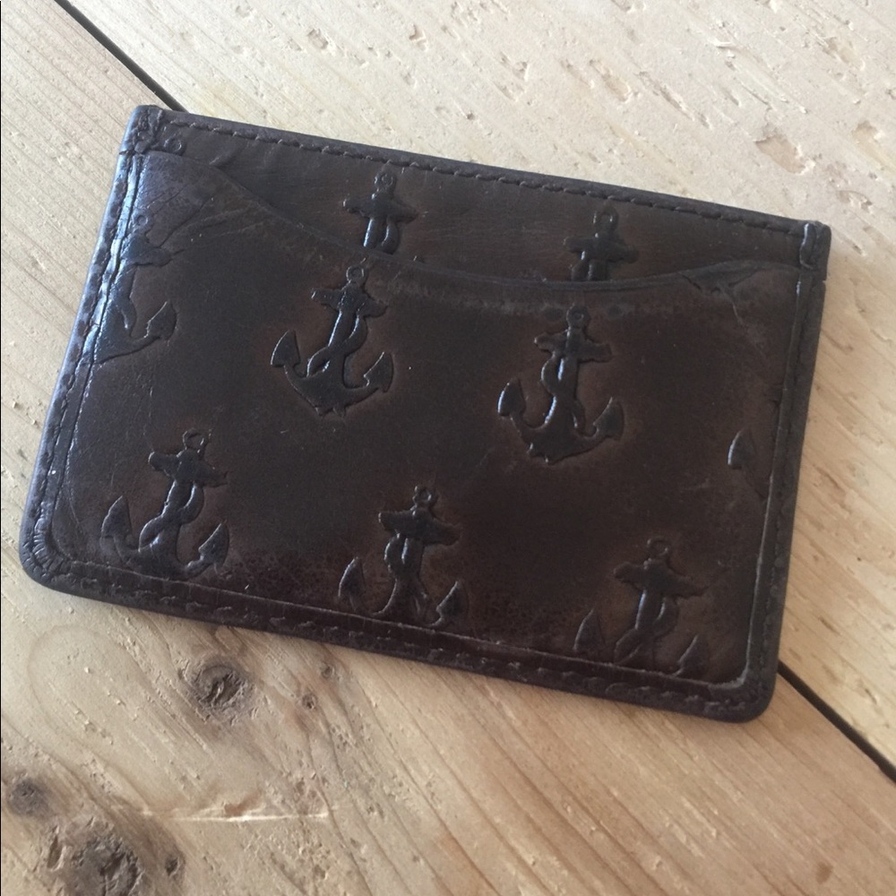 Jack Spade anchor leather card case/bill fold